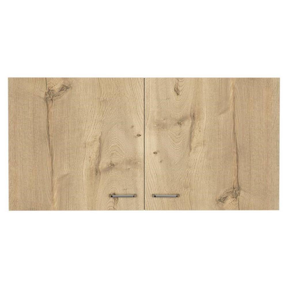 Front. Acme Furniture - Napoles Wall Cabinet - Engineered Wood - Wall Mount - White - Light Oak.