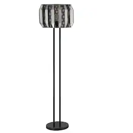 Manhattan Lane - Pin 59 Inch Floor Lamp, Drum Shade, Metal Base, Accent Round Base