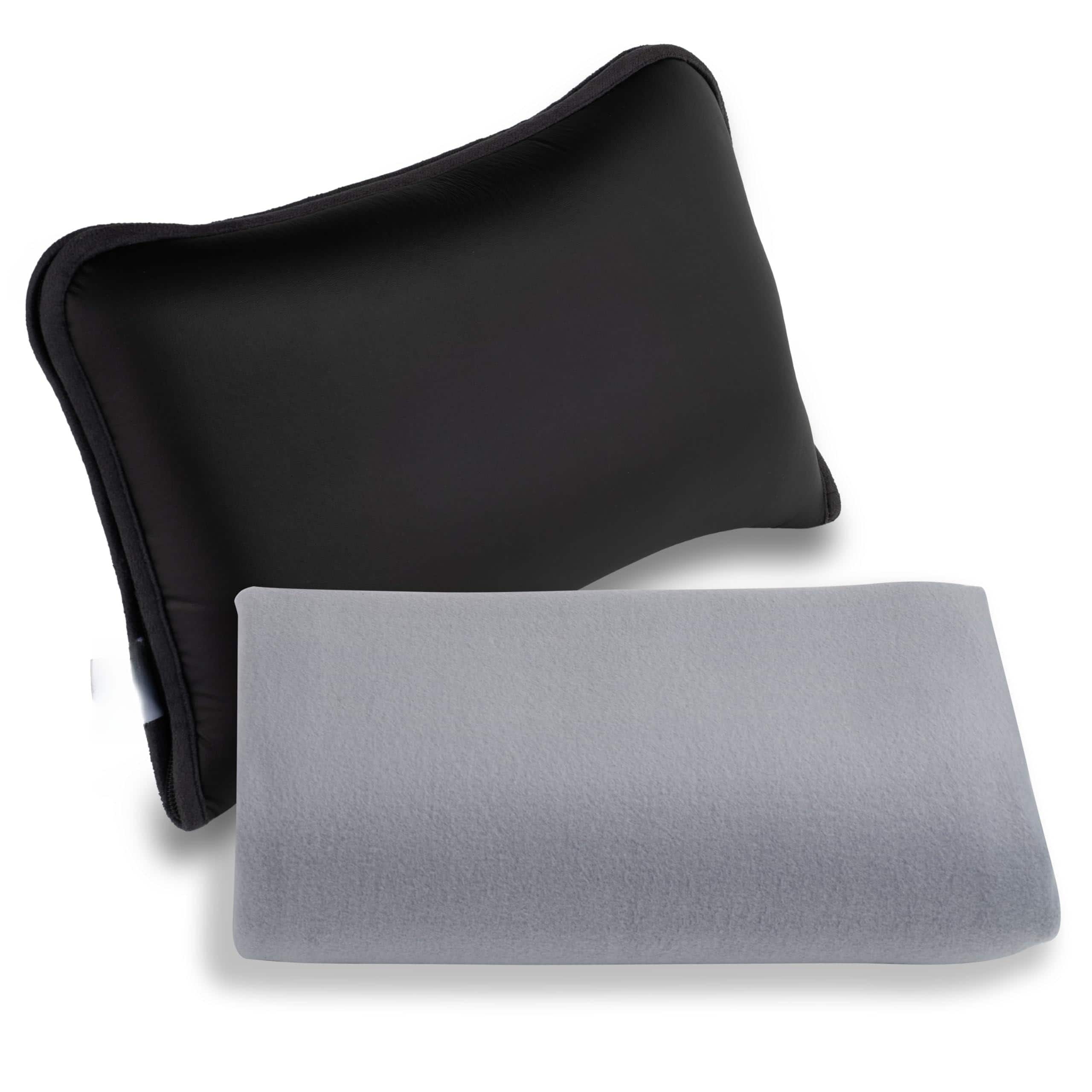 Fabibe - Travel Blanket And Pillow Set - Compact Lightweight Throw For Car Small Portable Fleece Long Flight Haves Airplane Co - Default