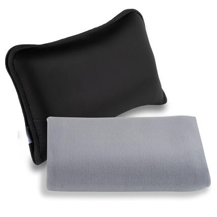 Front. Fabibe - Travel Blanket And Pillow Set - Compact Lightweight Throw For Car Small Portable Fleece Long Flight Haves Airplane Co... - Default.