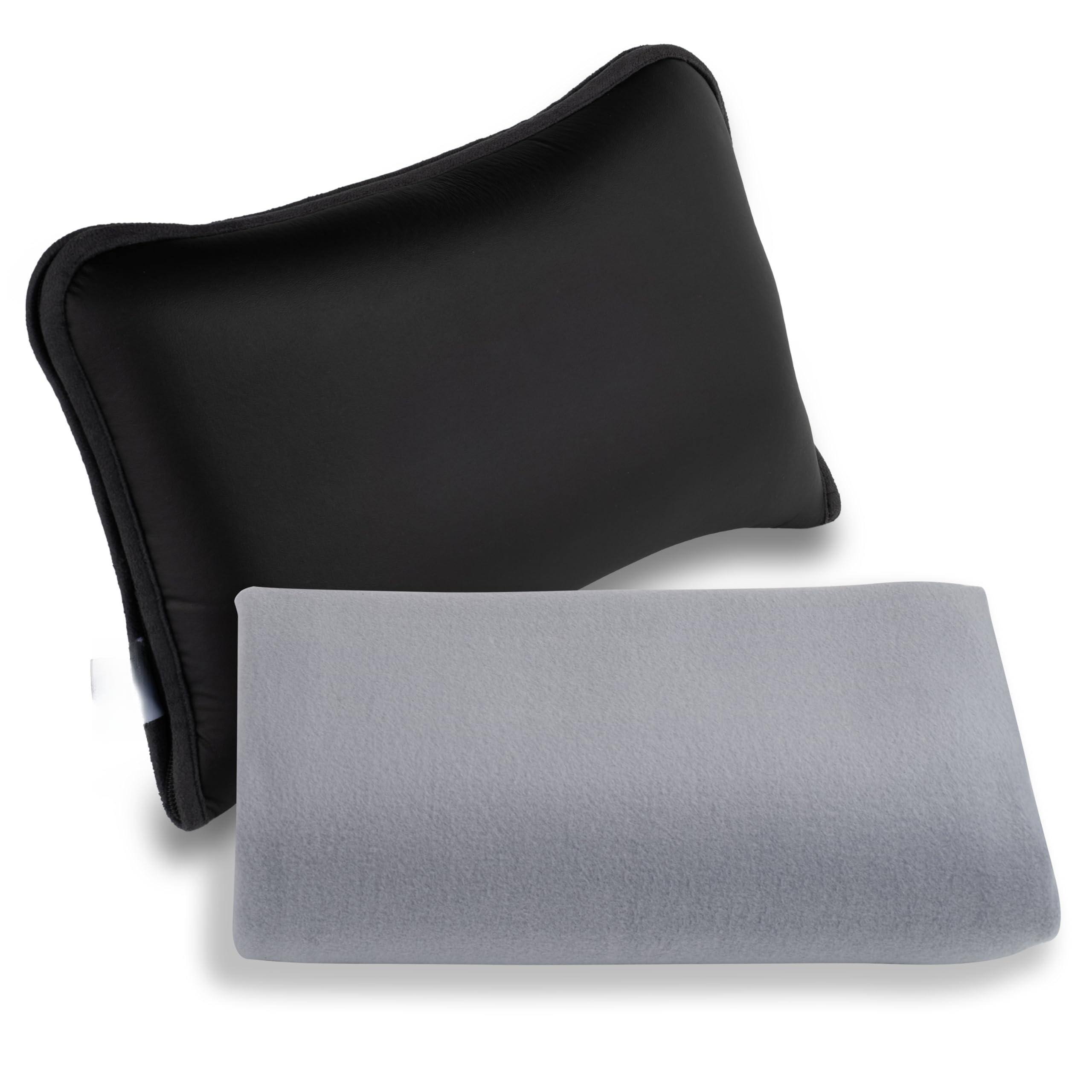 Fabibe - Travel Blanket And Pillow Set - Compact Lightweight Throw For Car Small Portable Fleece Long Flight Haves Airplane Co - Default