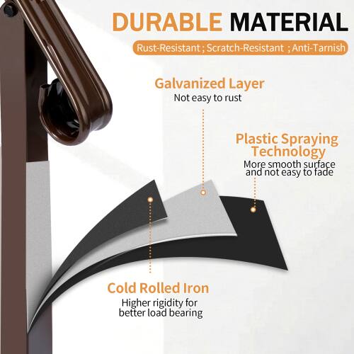 DURABLE MATERIAL  
Rust-Resistant; Scratch-Resistant; Anti-Tarnish  
Galvanized Layer  
Not easy to rust  
Plastic Spraying Technology  
More smooth surface and not easy to fade  
Cold Rolled Iron  
Higher rigidity for better load bearing