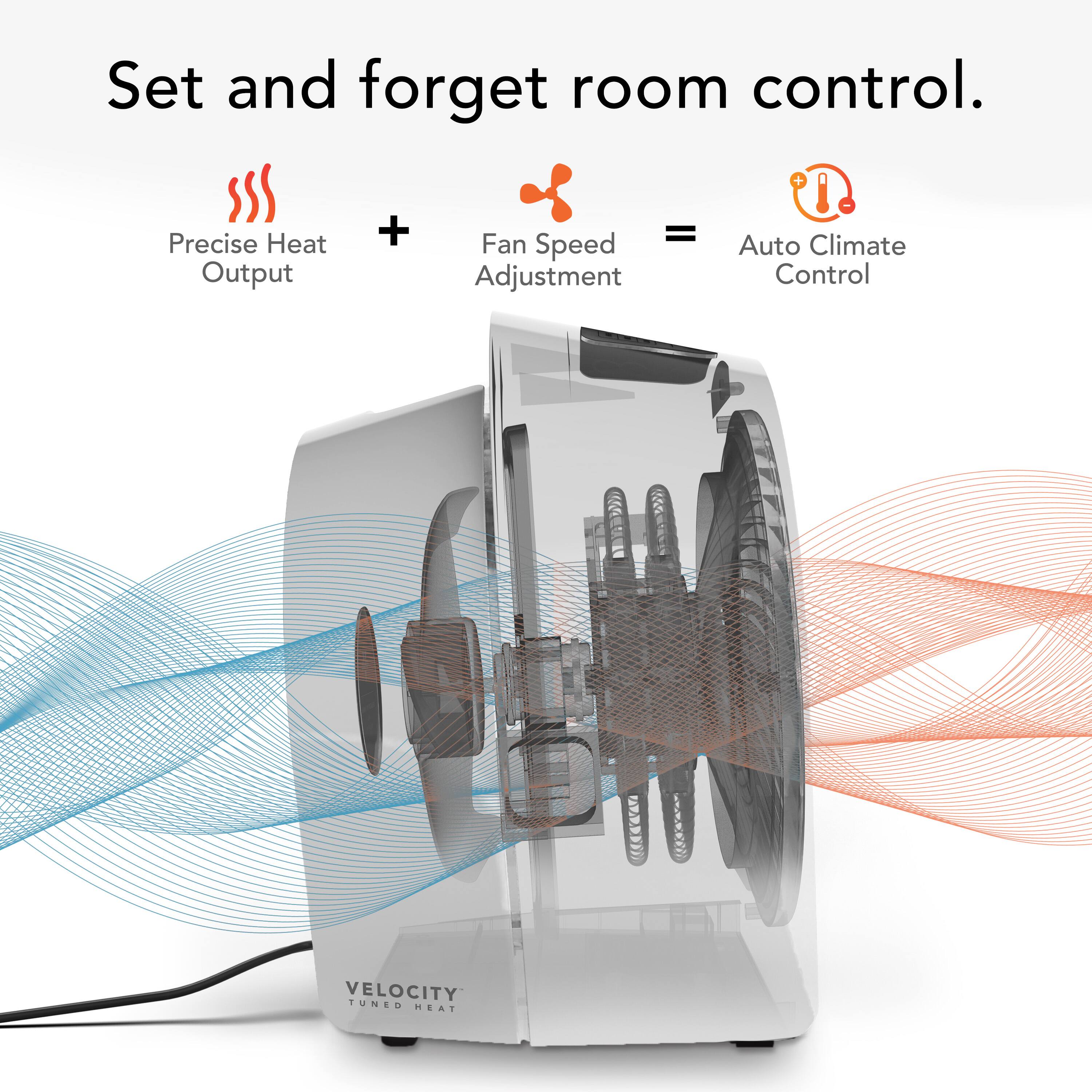 Set and forget room control.

Precise Heat Output + Fan Speed Adjustment = Auto Climate Control

VELOCITY TUNED HEAT