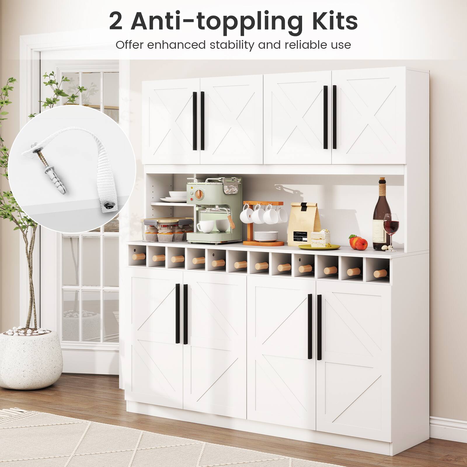 2 Anti-toppling Kits  
Offer enhanced stability and reliable use