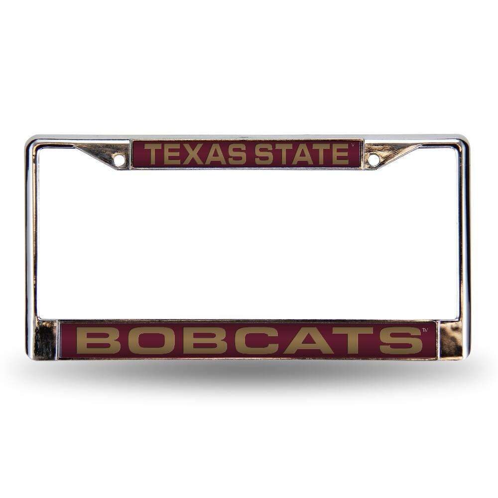 Texas State Bobcats Chrome Metal Laser Cut License Plate Frame