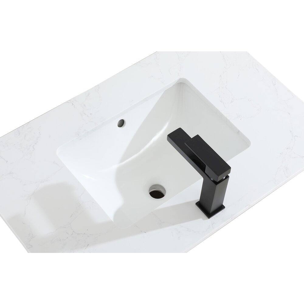 Left. Elegant Kitchen and Bath - Finnley 24 Inch Single Bathroom Vanity In White - White.