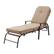 Front. Mondawe - Adjustable Outdoor Chaise Lounge with Armrest and Cushion - Beige.