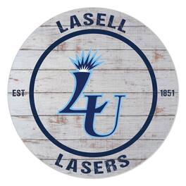 Jardine - Lasell Lasers 20'' x 20'' Indoor/Outdoor Weathered Circle Sign - White