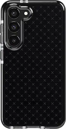 Front. Tech21 - Tech 21 EVOCHECK FLEXSHOCK Built - IN Protection Waste Responsible Innovation Black Case For Samsung Galaxy S23 - Black.