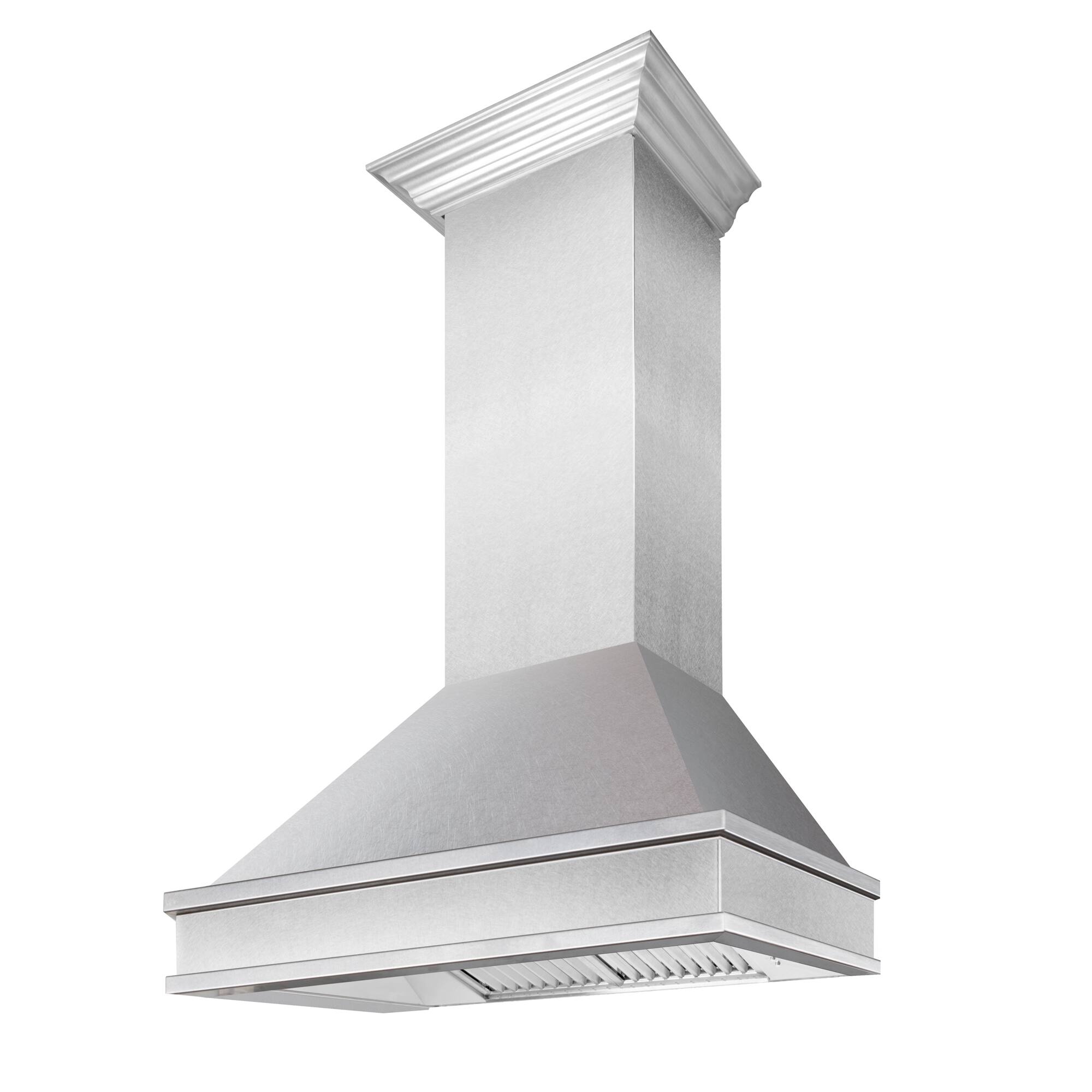 Angle. ZLINE - 36" Fingerprint Resistant Stainless Steel Convertible Vent Under Cabinet Range Hood (8685S-36) - Silver.