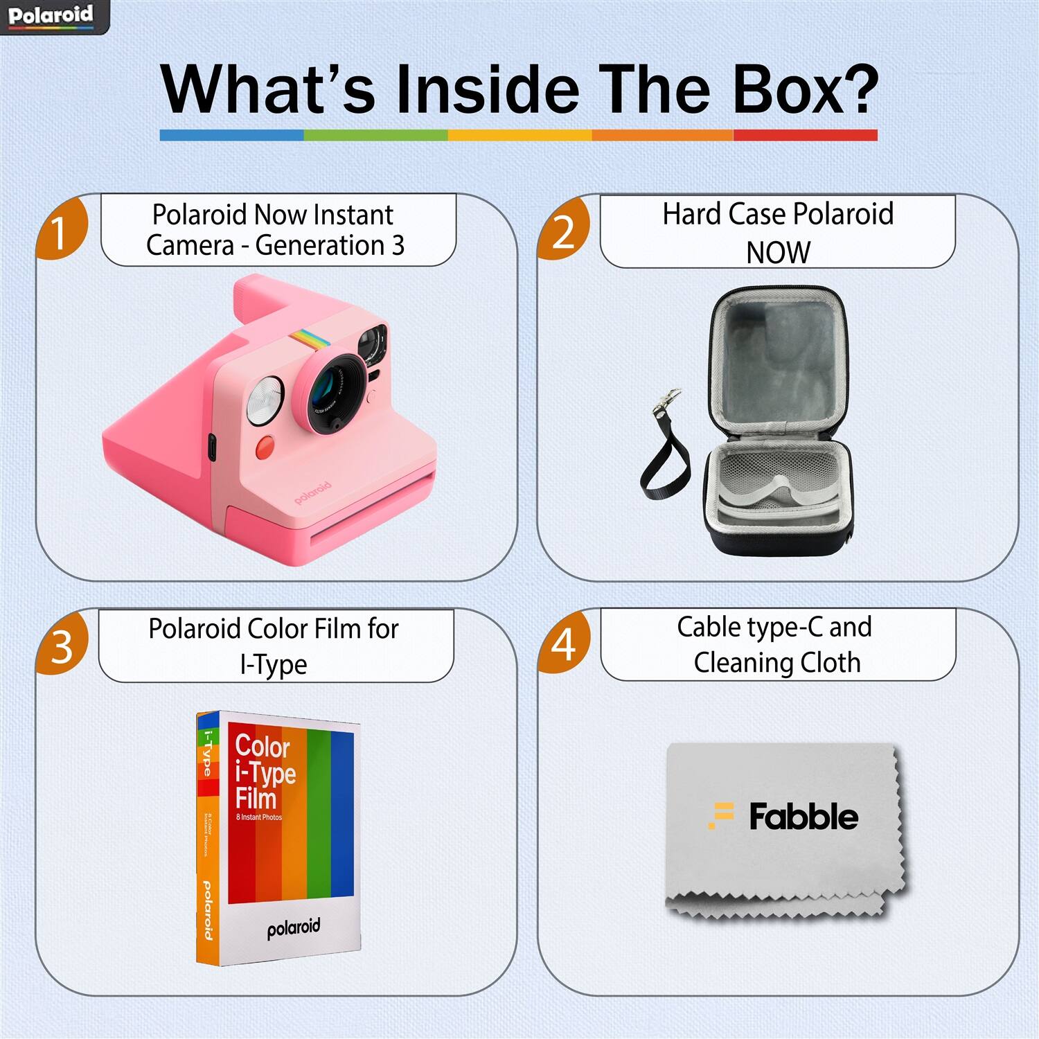 Polaroid Now Gen 3 I Type Instant Camera Bundle w/ Color Film (8 ...