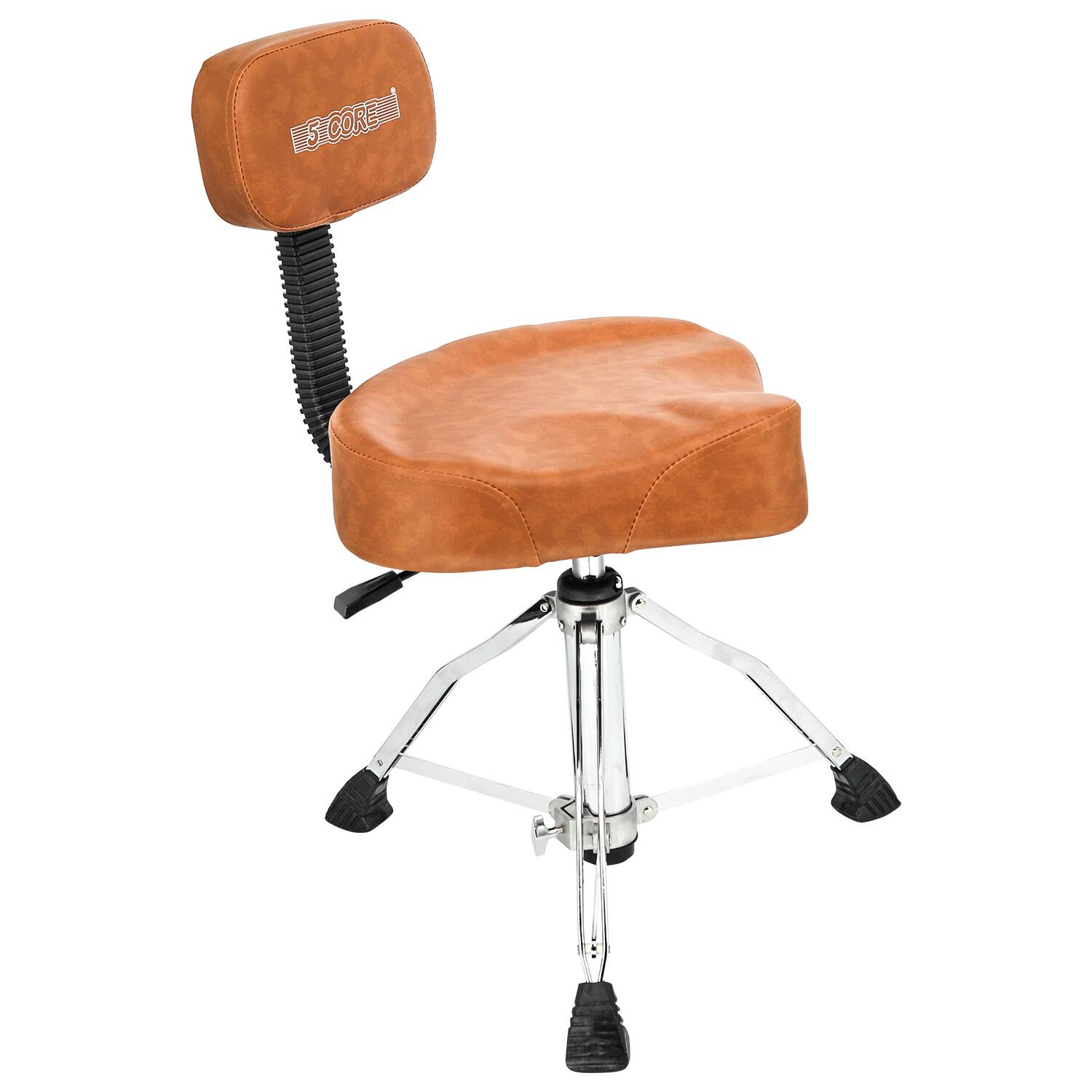 "5 CORE - 5Core Drum Throne 4"" Cushion Padded Stool w Backrest Airlift Height Adjustable Chair w 441Lb Capcity - Brown" price history on PriceWatchPro