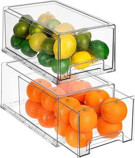 Sorbus - Fridge Storage Drawers, Pull Out Stackable Organizer