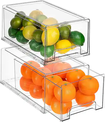 Front. Sorbus - Sorbus Fridge Storage Drawers, Pull Out Stackable Organizer.