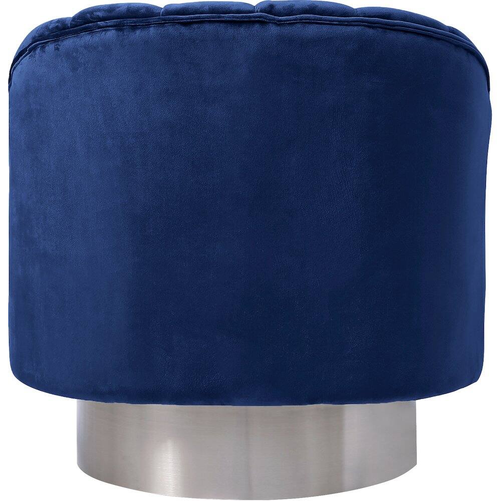 Alt View 1. Meridian Furniture - Farrah Navy Velvet Accent Chair - Blue.