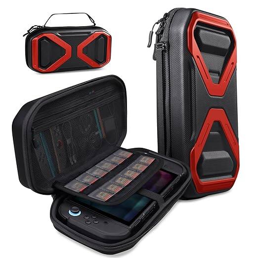 Angle. SUPCASE - SUPCASE Game Travel Carrying Case for Nintendo Switch - Red.