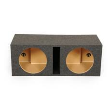 Front. QPower - Q Power Dual 12-Inch Heavy Duty Ported Car Audio Subwoofer Box - Deep Bass MDF Enclosure with Charcoal Carpet Finish - Charcoal Gray.