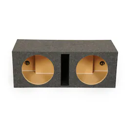 QPower - Q Power Dual 12-Inch Heavy Duty Ported Car Audio Subwoofer Box - Deep Bass MDF Enclosure with Charcoal Carpet Finish - Charcoal Gray