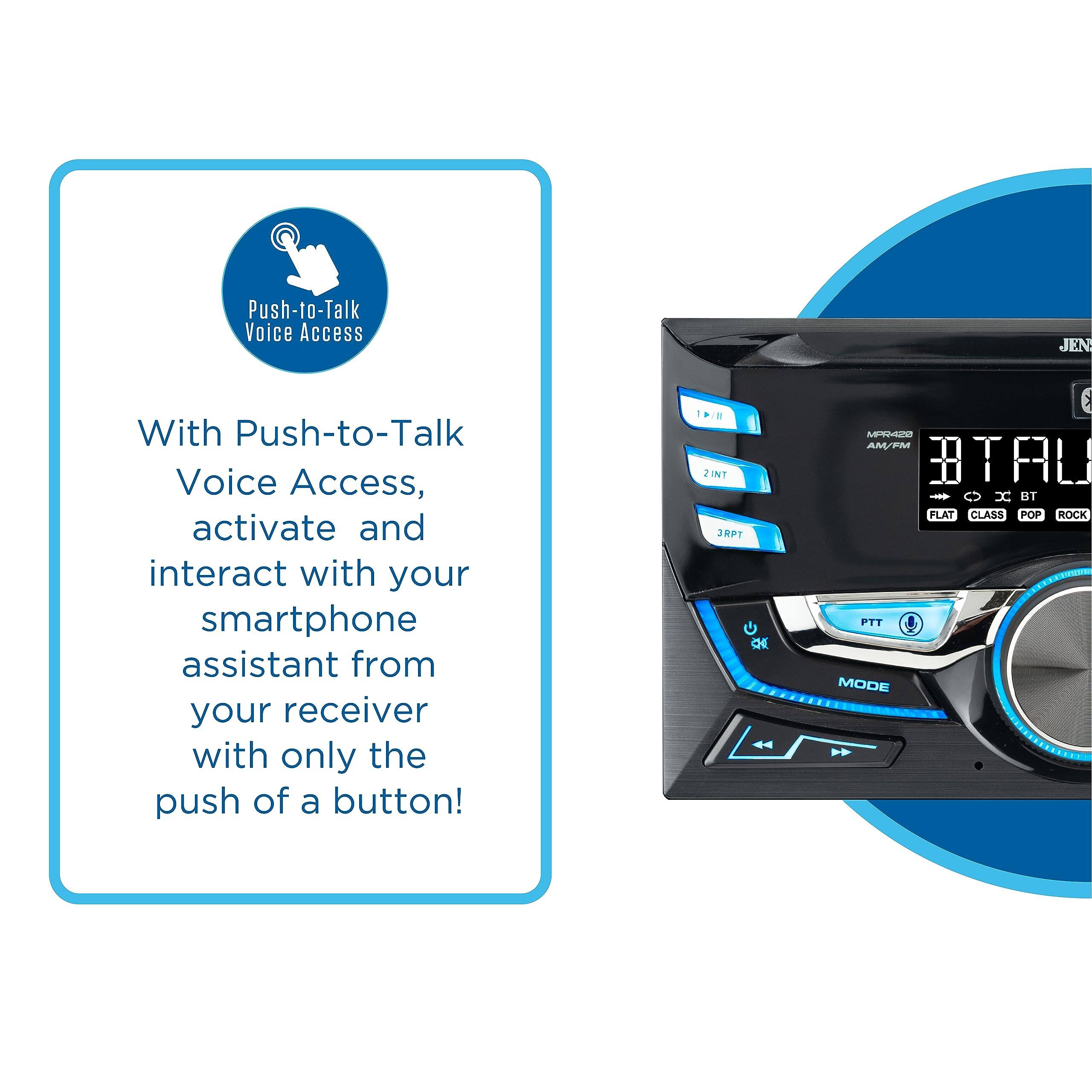 Push-to-Talk Voice Access, With Push-to-Talk Voice Access, activate and interact with your smartphone assistant from your receiver with only the push of a button! 4! 2INT 3PT dE H MPRO AM/PM BTAL - C5 BT FLAT CLASS POP ROCK PTT MODE