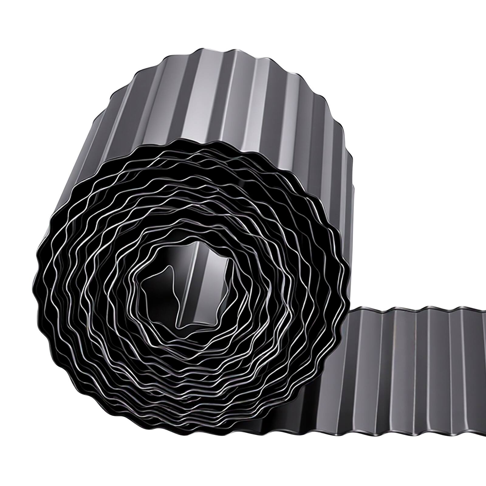 Alt View 5. VEVOR - Galvanized Steel Landscape Edging, 40 ft x 12 in Metal Edging for Landscaping with Gloves, Easy-to-Install Bendable - Black.