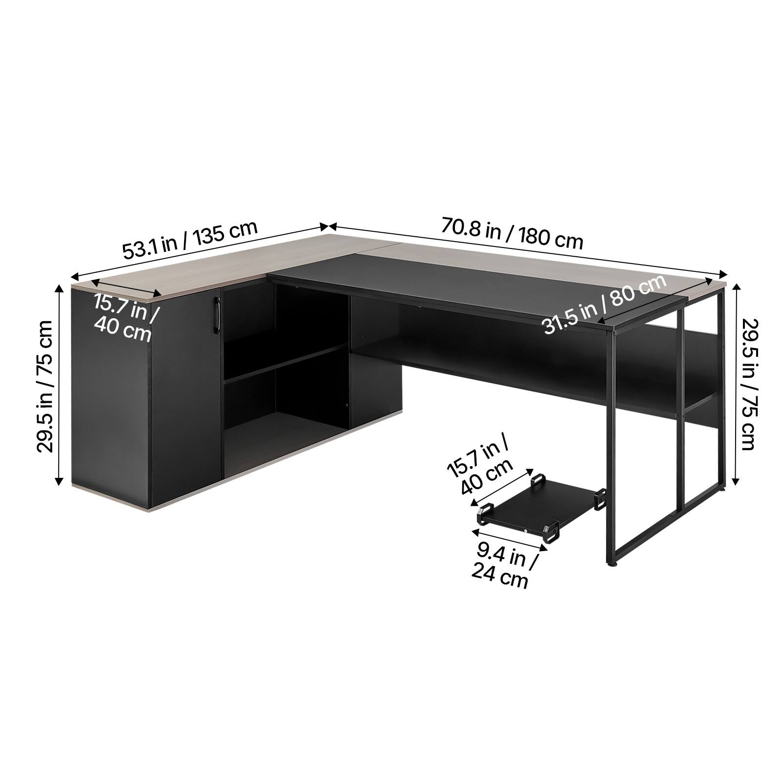 VEVOR L-Shaped Executive Desk - Thumbnail 5