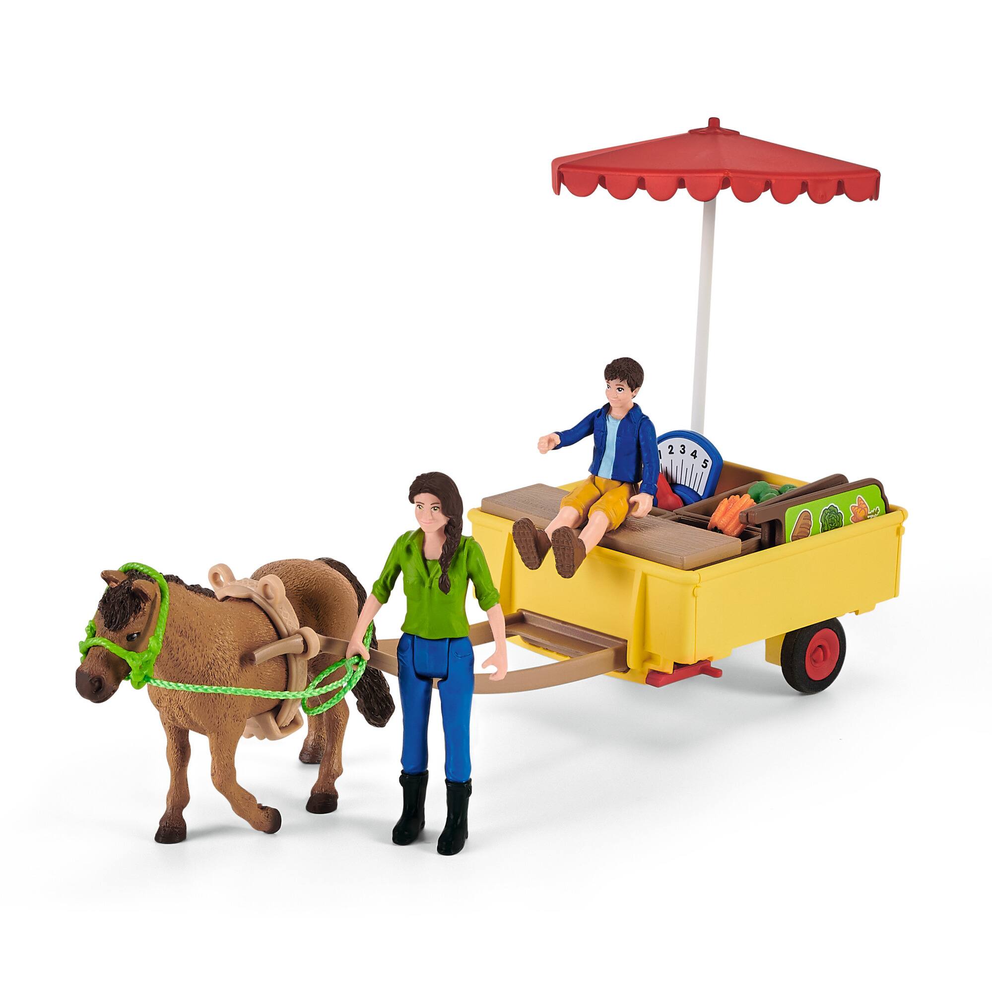 Angle. Schleich - Farm World: Sunny Day Mobile Farm Stand.