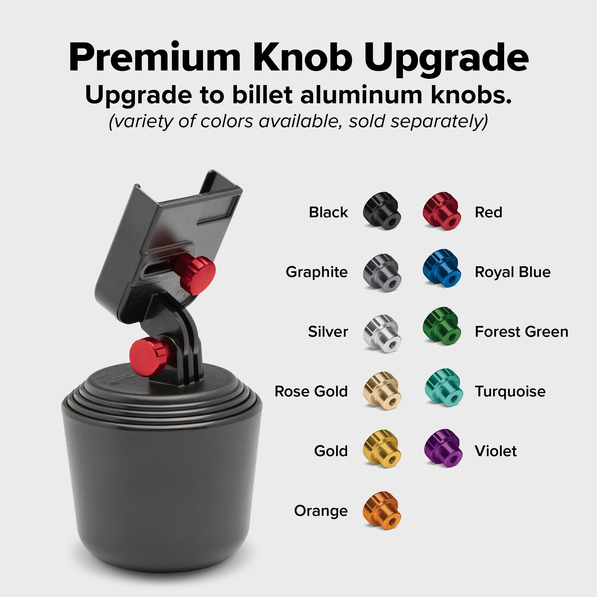 Premium Knob Upgrade  
Upgrade to billet aluminum knobs.  
(variety of colors available, sold separately)  

Black  
Red  
Graphite  
Royal Blue  
Silver  
Forest Green  
Rose Gold  
Turquoise  
Gold  
Violet  
Orange