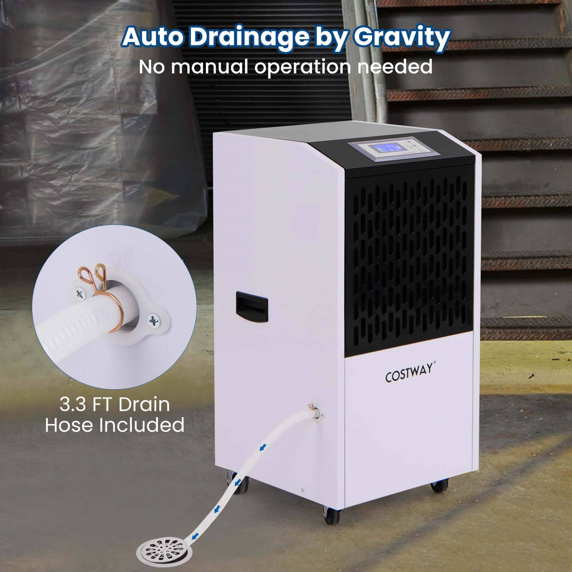 Auto Drainage by Gravity No manual operation needed. 3.3 FT Drain Hose Included. COSTWAY.