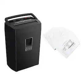 Bonsaii - 12-Sheet Cross Cut Paper Shredder - P-4 Security - 5.5 Gallon - 6 Min Run - Overheat Protection - 24 Lubricant Sheets - Black