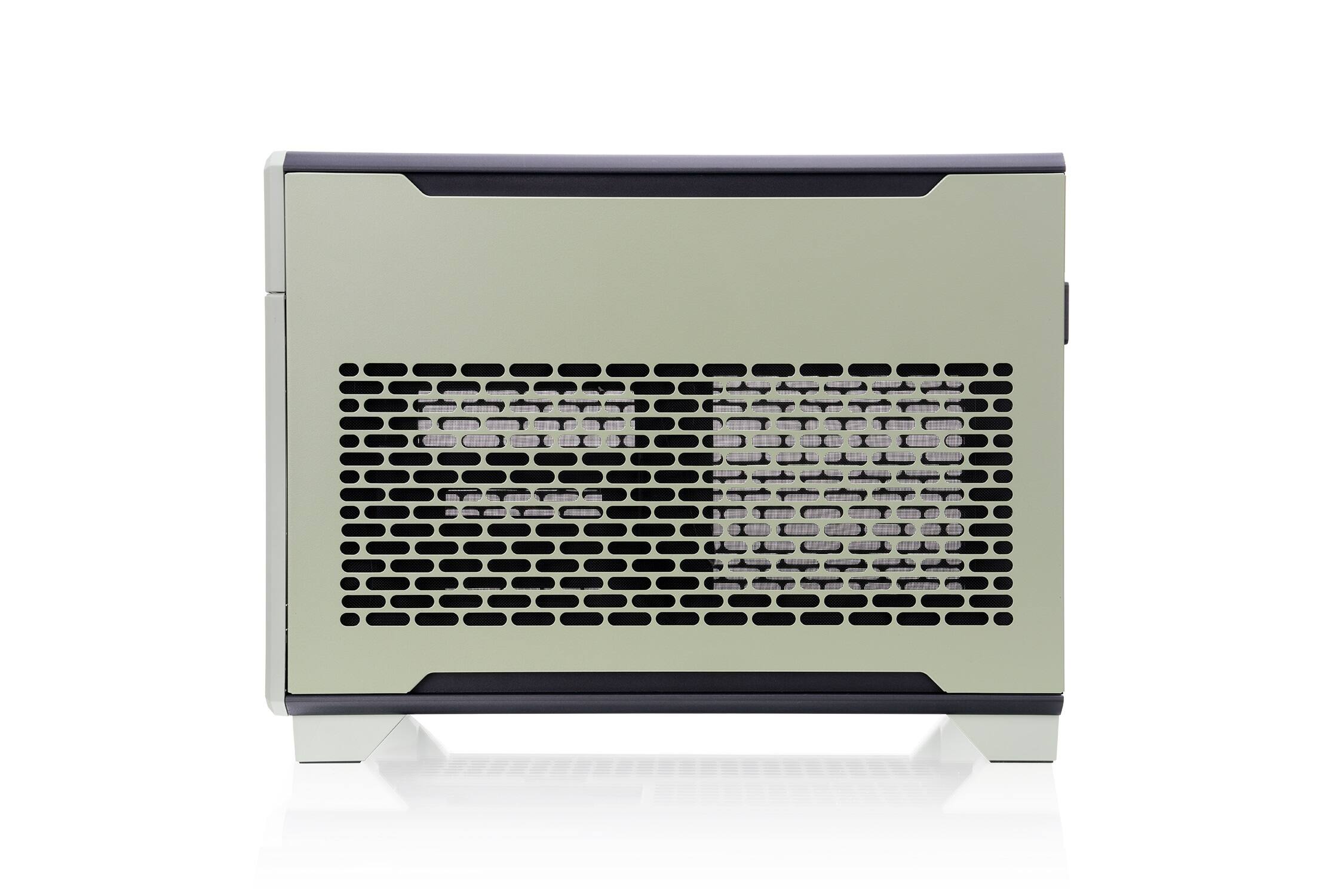 Alt View 1. Thermaltake - TR100 SFF mITX Mini Tower PC Case with PCIe 4.0 Riser Cable Included - Matcha Green.