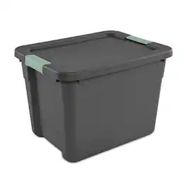 Sterilite - 18Pk Latch Tote, Stackable Plastic Storage Container, 12Gal,/Green - Gray