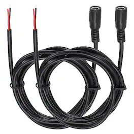 Unique Bargains - 2pcs DC Power Pigtails Cable, 5.5x2.1mm Female to Bare Wire, for PC, Laptop, Toys, Cellphone, Electronic Devices - Black