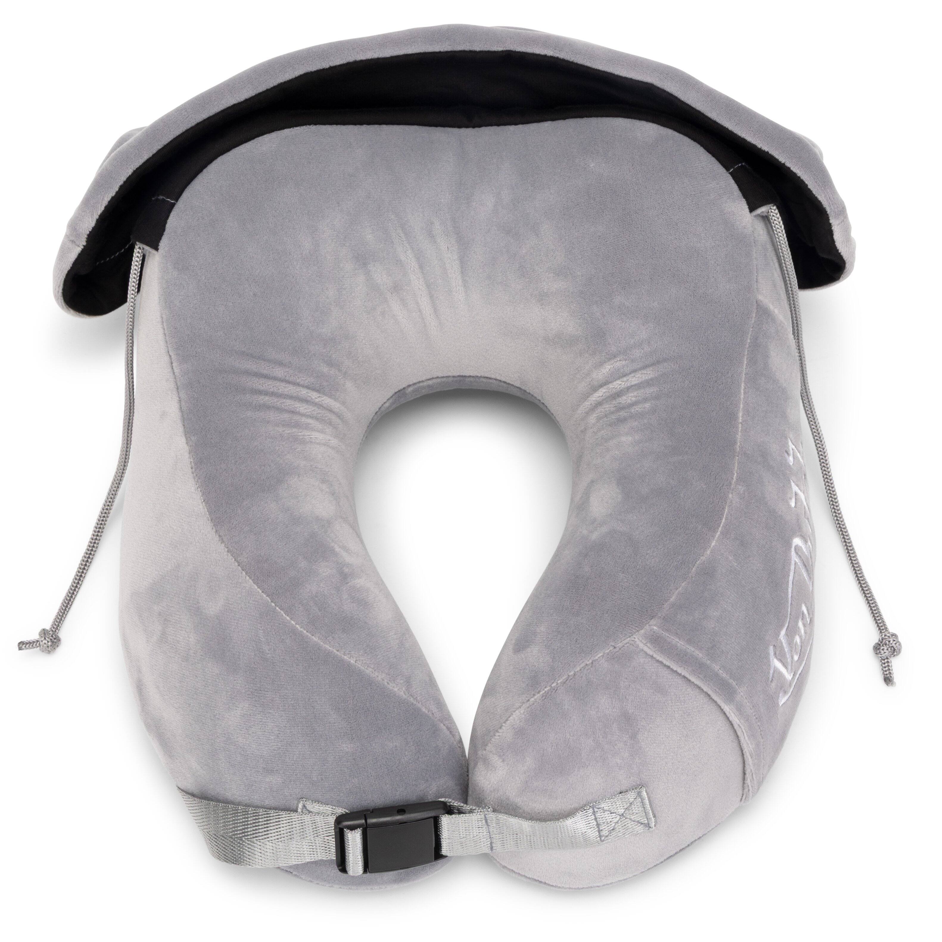 Alt View 2. Von Dutch - Eyeconic Hooded Ergonomic Memory Foam Travel Neck Pillow - Grey.