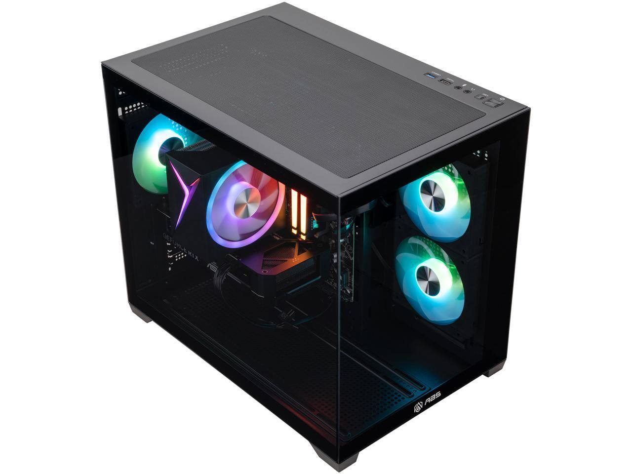 Alt View 8. ADVANCED BATTLESTATIONS - ABS Flux II Aqua Gaming PC - Windows 11 - Intel Core i7-14700F - GeForce RTX 5060 Ti 16GB - DLSS 4 - 32GB DDR5 - 1TB SSD - black.