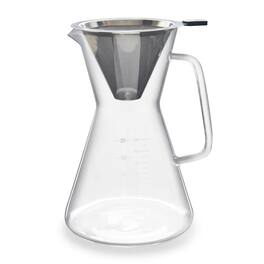 Escali - London Sip Glass Pour Over Carafe w/ Reusable Filter, 1200ml - Clear