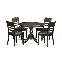 East West Furniture - 5 Pc small Kitchen Table and Chairs set-Dining Table and 4 dinette Chairs - Cappuccino