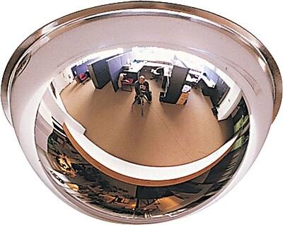 Front. See All - Full Dome Convex Safety/Security Mirror, 18" dia., 300 sq. ft. Viewing Area - Clear.