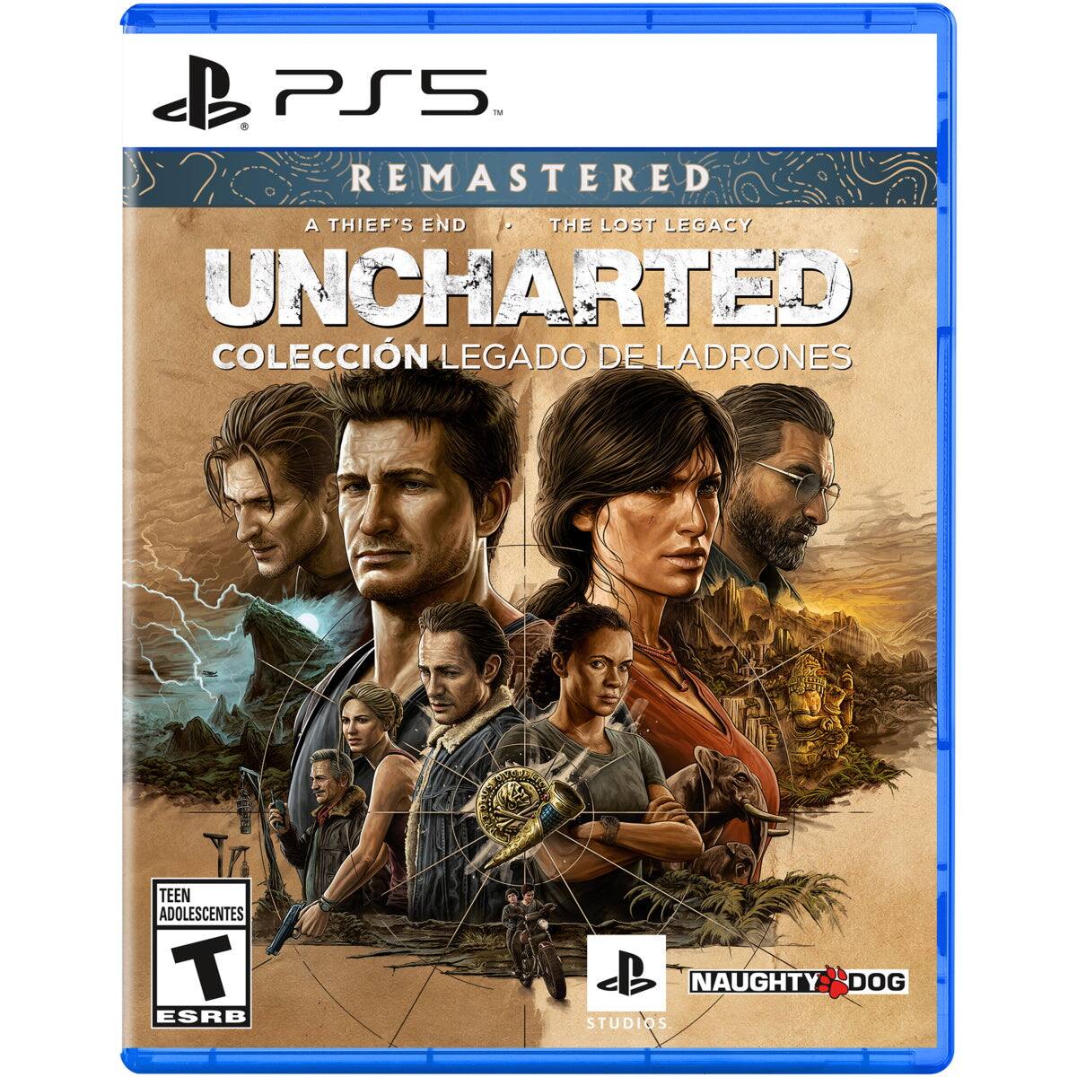 PS5™  
REMASTERED  
A THIEF'S END / THE LOST LEGACY  
UNCHARTED  
COLECCIÓN LEGADO DE LADRONES  
TEEN ADOLESCENTES T ESRB  
NAUGHTY DOG STUDIOS - T (Teen 13+)
