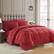 Front. Sweet Home Collection - All Season Reversible Bed-in-A-Bag Solid Color Comforter & Sheet Set, Queen - Burgundy.