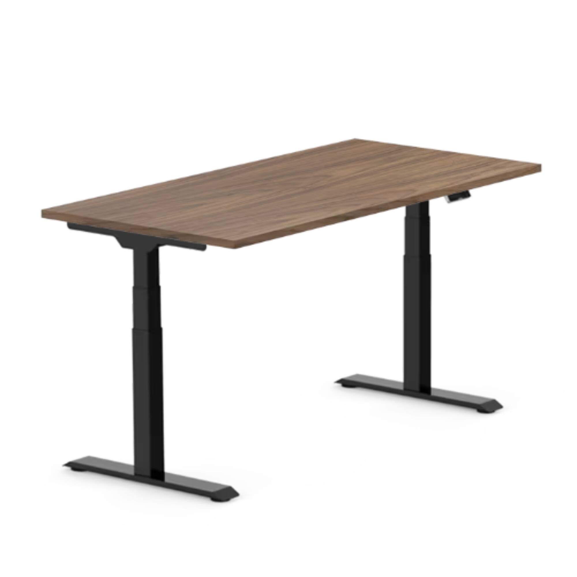 Front. FlexiSpot - FlexiSpot E7 60''W Electric Adjustable Standing Desk, Black Walnut/Black - Walnut.