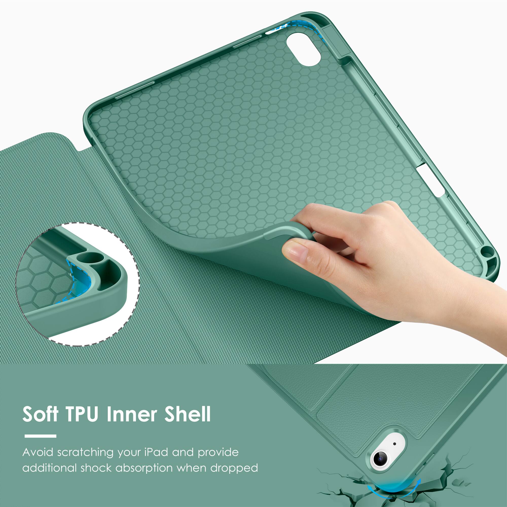 Soft TPU Inner Shell

Avoid scratching your iPad and provide additional shock absorption when dropped.