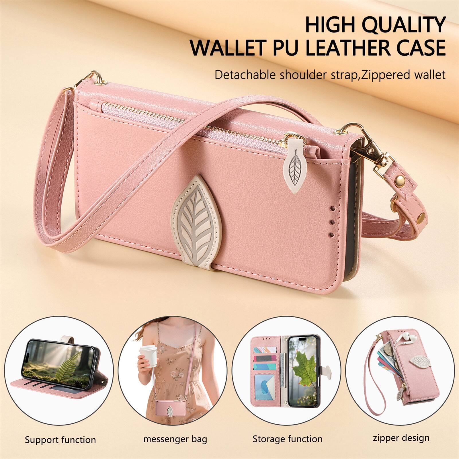 HIGH QUALITY WALLET PU LEATHER CASE

- Detachable shoulder strap
- Zippered wallet
- Support function
- Messenger bag
- Storage function
- Zipper design