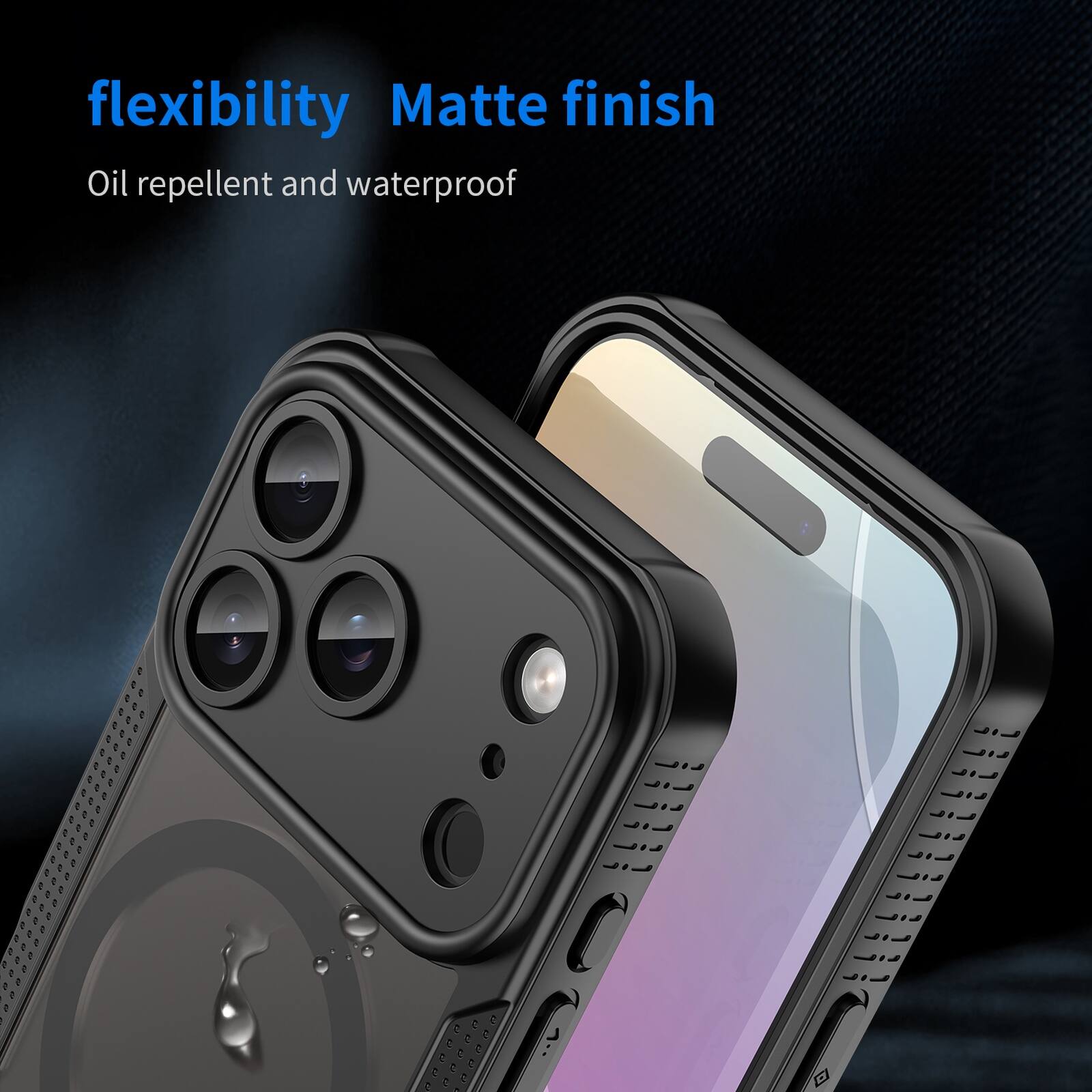 flexibility  
Matte finish  
Oil repellent and waterproof