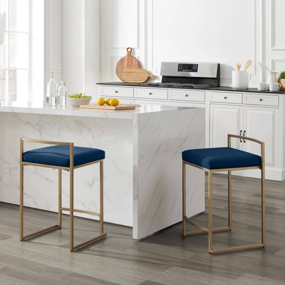 Alt View 5. Crosley Furniture - Harlowe 2-Piece Counter Height Bar Stool Set - 2 Stools - Navy.