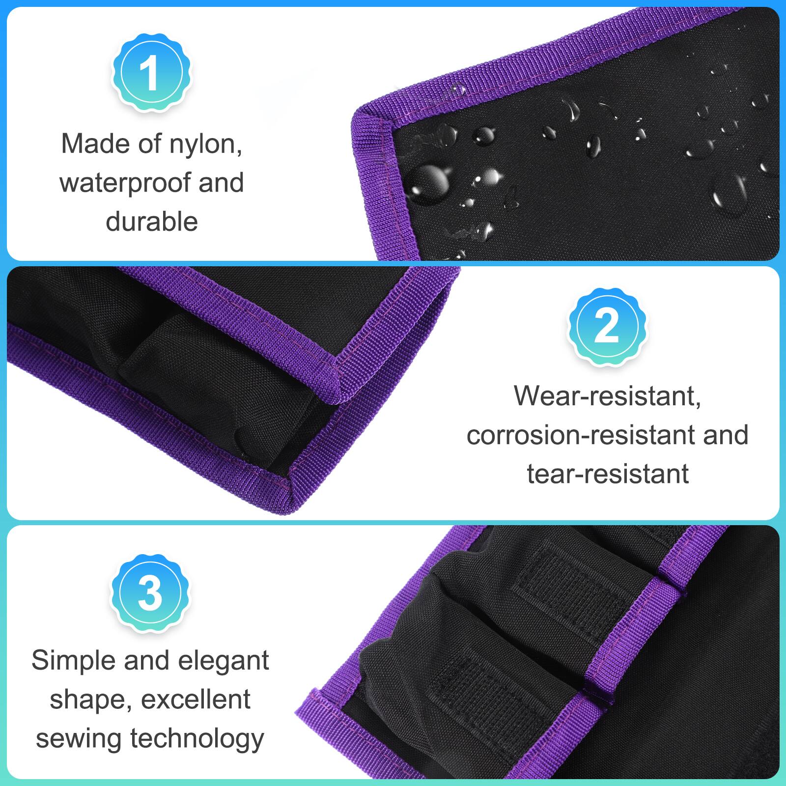 1. Made of nylon, waterproof and durable  
2. Wear-resistant, corrosion-resistant and tear-resistant  
3. Simple and elegant shape, excellent sewing technology