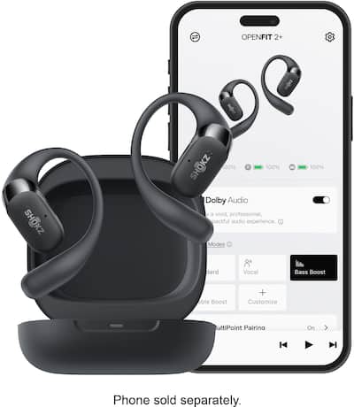 Shokz OpenFit 2+ Open Ear True Wireless Bluetooth Earbuds Black Shokz OpenFit 2+ Open Ear True Wireless Bluetooth Earbuds Black