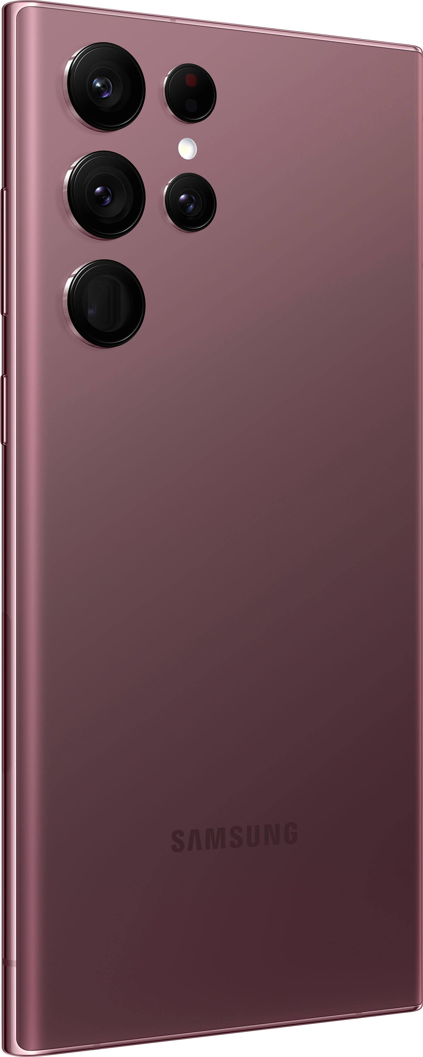 Alt View 18. Samsung - Galaxy S22 Ultra 5G 128GB (Unlocked) - Burgundy.