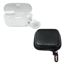 JBL - Endurance Race 2 Noise Cancelling True Wireless Sport Earbud Bundle with gSport Case - White