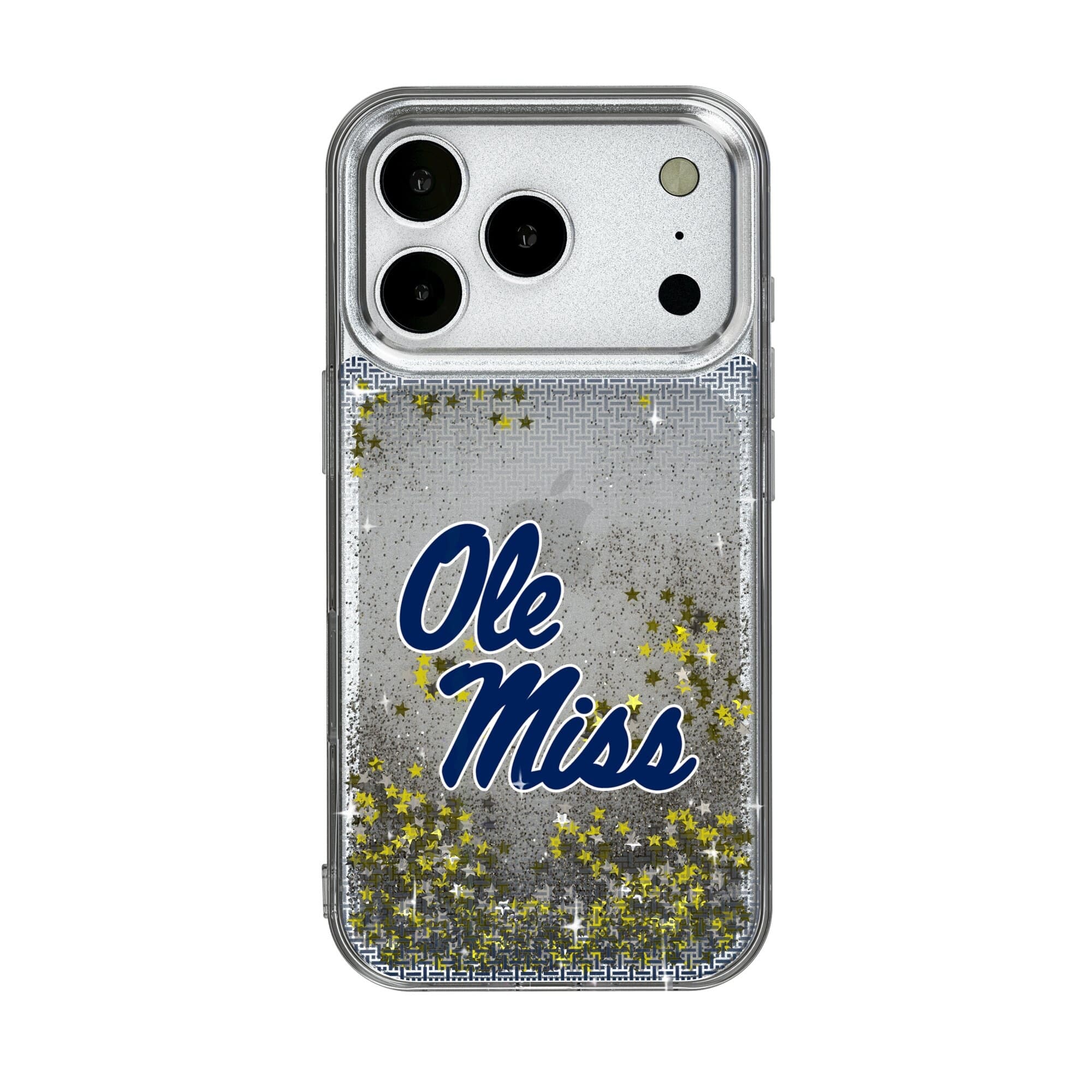 Keyscaper - NCAA - Ole Miss Rebels Linen Logo iPhone Glitter Case - 16 Pro Max - Multicolor