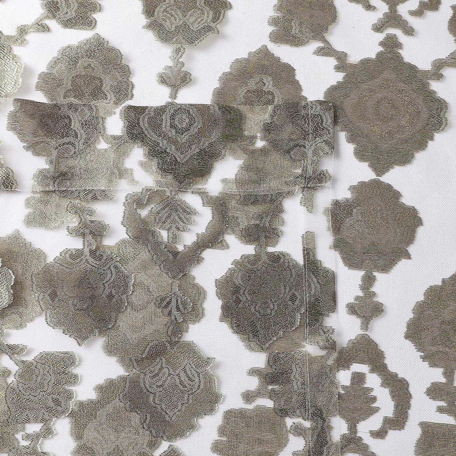 Alt View 1. Kate Aurora - Moroccan Accents by Kate Aurora 1 Piece Rod Pocket Clipped Elegant Sheer Curtain Panel - Sage Green - Sage Green.